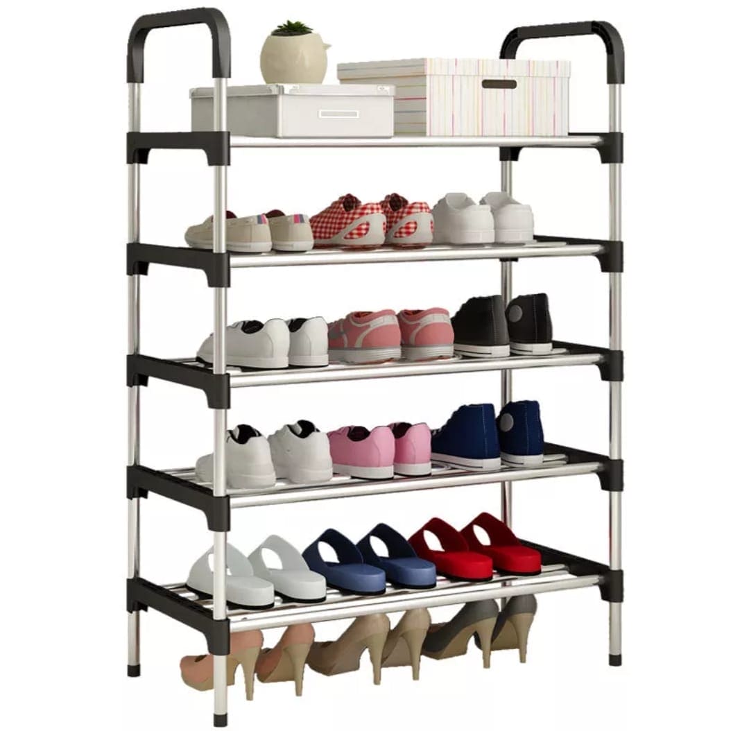 Thicken Metal 5 And 6 Layer Standing Space-Saving Shoe Storage Rack, Storage Cabinet Stand for Footwear, 6 Tier Expandable Shoe Storage Organizer Thicken Metal 5 And 6 Layer Standing Space-Saving Shoe Storage Rack, Storage Cabinet Stand for Footwear, 6 Tier Expandable Shoe Storage Organizer